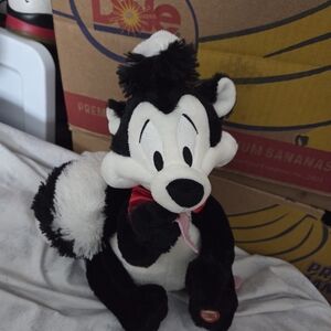 Black and White Plush Skunk Toy